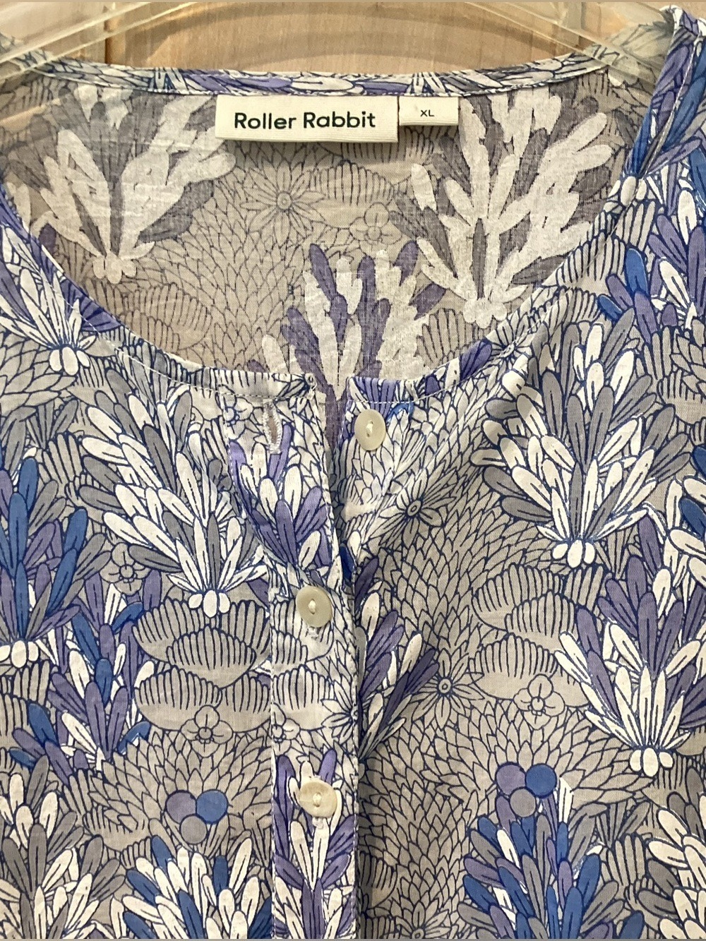 Roller Rabbit Cotton Tunic Caftan Kurta XL - Picture 7 of 8